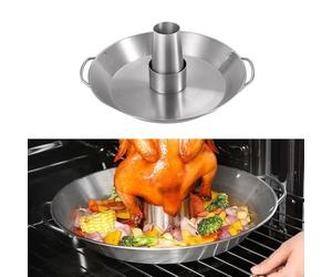 Estante extraíble de acero inoxidable para pavo para latas de cerveza, asado de pollo, parrilla de barbacoa y uso en horno, bandeja vertical para asar pollo con diseño de infusión de sabor
