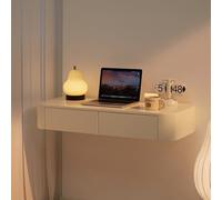 Estante flotante con cajón, mesa de maquillaje montada en la pared, cajón extraíble de madera, escritorio colgante para oficina en casa o dormitorio