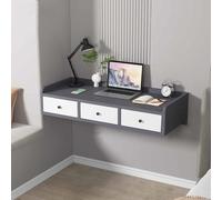 Estante flotante con cajones, mesa de maquillaje montada en la pared, mesa auxiliar flotante de madera, mesita de noche para oficina, baño, dormitorio, cocina (B 3 cajones)