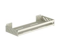 Estante Flotante de Acero Inoxidable para Cocina y Baño, Estante para Especias con Barandilla, Extraíble, Fácil de Limpiar(White,25x15cm/10x6in)