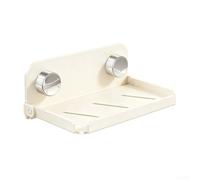 Estante flotante de acrílico montado en la pared con ventosa organizador para teléfonos, llaves, artículos de tocador, ahorro de espacio, diseño minimalista rectangular, 18 x 10,5 x 6,8 cm, blanco
