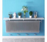 Estante flotante de aleación de aluminio con soporte de 8 cm, cubierta delgada blanca para calentador, no requiere taladrar, ancho 14,5 cm, longitud 110 cm, peso de carga: 20 kg.