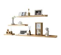 Estante flotante de exhibición montado en la pared, estante brillante de madera maciza para ocio y decoración, elegante y práctico