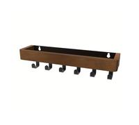 Estante flotante de madera rústica con 6 ganchos para ducha y soporte para llaves, estilo nórdico para el hogar, dormitorio, baño (1 unidad, marrón)