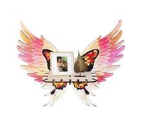 Estante flotante de mariposa - estantes flotantes de la esquina, estantería de la esquina de la esquina del ala de la exhibición de ángeles de madera | Decoración de la pared para el hogar Boho, estan