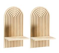 Estante flotante de pared - Juego de 2 estantes de madera estilo bohemio para pared | Estante de pared vintage | Estante de decoración bohemio moderno para libros | Estante elegante para dormitorio |