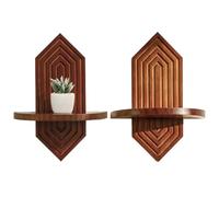 Estante Flotante De Plantas 2 Unidades Soporte Exhibidor De Maceta De | Estante vintage decorativo mural Para Dormitorio Habitación Infantil Baño Porche Balcón Jardinería