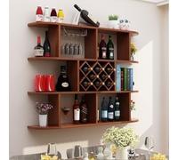 Estante flotante de teca para botellas de licor y copas de vino, estantes modernos para cocina o sala de estar, 120 cm