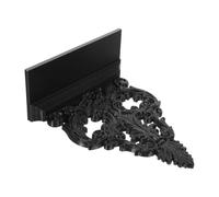 Estante Flotante Ornamentado de Pared Negro Pla, Estilo Victoriano | Perfil Tallado Elaborado, Borde Elevado y Soporte Corbel, para Libros y Aceites Esenciales