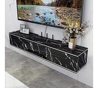 Estante flotante para consola de TV montado en la pared con agujero oculto para gestión de cables montado en la pared, estante superior para dormitorio, consola multimedia pequeña con estantes de