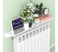 Estante flotante para radiador, aleación de aluminio mejorada, instalación sin perforación, capacidad resistente de 44 libras para ahorrar espacio en la organización del hogar