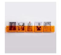 Estante flotante para revistas, Revistero de pared acrílico, estantería for folletos, expositor literatura(Orange,120cm/47in)