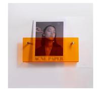 Estante flotante para revistas, Revistero de pared acrílico, estantería for folletos, expositor literatura(Orange,40cm/16in)