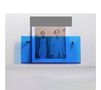 Estante flotante para revistas, Revistero de pared acrílico, estantería for folletos, expositor literatura(Blue,40cm/16in)