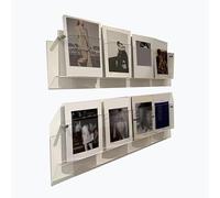 Estante flotante para revistas, Revistero de pared dos niveles, moderno expositor periódicos acrílico transparente(50cm(19.6in))