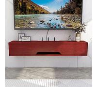 Estante flotante para TV, consola multimedia montada en la pared para sala de estar y dormitorio, elegante mueble de TV largo con estante para decodificador, moderno centro de entretenimiento flotante