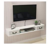 Estante flotante para TV, estante de pared flotante para mueble de TV, consola multimedia, soporte para TV flotante montado en la pared, estante de almacenamiento para centro de entretenimiento (blanc