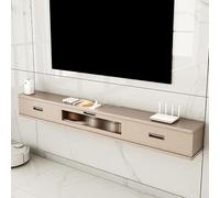 Estante flotante para TV montado en la pared, estante de almacenamiento multimedia con cajones y gabinetes, elegante centro de entretenimiento para sala de estar, mesa de consola multimedia que ahorra