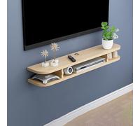 Estante flotante para TV para sala de estar, consola multimedia moderna montada en la pared con almacenamiento, solución de ahorro de espacio para una elegante configuración de entretenimiento en el