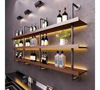 Estante flotante para vino, estante de pared de 3 niveles para el hogar, bar y comedor, exhibición de botellas de licor que ahorra espacio