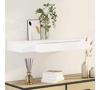Estante flotante pared con 1 cajón MDF blanco para libros/DVD