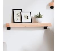 Estante flotante rústico de roble macizo de 24 pulgadas para decoración del hogar, estantería de madera de alta calidad con diseño moderno