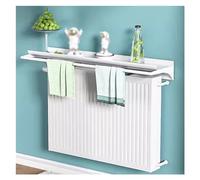 Estante flotante sobre radiador, estante sin taladrar encima del calentador con toallero, estante de aluminio blanco para plantas en casa, oficina, bar, 40-150 cm de largo