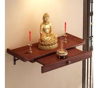 Estante for Altar, Armario for Altar De Interior, Resistente, Adecuado for Colocarlo En Altares Budistas Domésticos, Casas De Té Y Estudios(Length 60cm/23.6in,Wall-mounted)