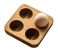 Estante For Huevos De Madera Natural, Soporte De Madera Natural For Refrigerador Con 4 Ranuras For Encimeras, Puertas Interiores De Refrigerador O Estantes De Gabinete