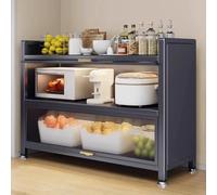 Estante For Panadero con Puertas Abatibles, Soporte For Microondas con Polea Integrada For Ollas, Cubiertos Y Cafetera