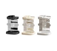 Estante giratorio de 6 niveles con separadores integrados y aberturas de cepillo, ayuda a ordenar los productos por tipo para una selección más rápida cada día (blanco)