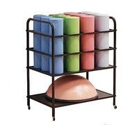 Estante grande de almacenamiento para esterilla de yoga, organizador de gimnasio en casa para pelotas de equilibrio y rodillos de espuma, color negro, calidad comercial, 80 x 50 x 120 cm, perfecto