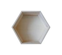 Estante hexagonal de madera 30 x 26,5 x 10 cm