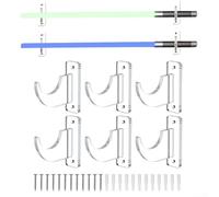 Estante horizontal de acrílico para montaje en pared diseñado para sables de luz, espadas y cuchillas coleccionables en sala de estar u oficina (paquete de 3 transparentes)