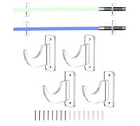 Estante horizontal de acrílico para montaje en pared diseñado para sables de luz, espadas y cuchillas coleccionables en sala de estar u oficina (paquete de 2 transparentes)