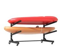 Estante Independiente para Guardar Kayaks (de 2 a 4 Kayaks), Soporte Ajustable para Exteriores de Alta Resistencia, Almacenamiento de 3 Niveles para Kayaks, canoas, Tablas de Sup y Tablas de