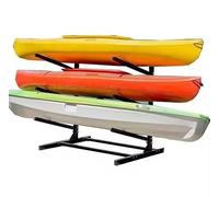 Estante Independiente para Guardar Kayaks (de 2 a 4 Kayaks), Soporte Ajustable para Exteriores de Alta Resistencia, Almacenamiento de 3 Niveles para Kayaks, canoas, Tablas de Sup y Tablas de