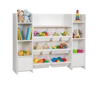 Estante infantil para juguetes y libros MDF con 8 cajas de almacenamiento