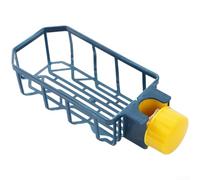 Estante lateral funcional para fregadero con canales de drenaje diseñado para la organización diaria de herramientas de limpieza de cocina (17 x 9 x 5 cm, azul)