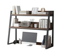 Estante Librería De Sobremesa 2 Capas - Estantería Organizador De Escritorio, Estantería De Oficina Industrial, Estantes De Almacenamiento De Libros De Mesa,Estante Independiente De Escritorio(C,75x20