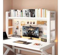 Estante Librería De Sobremesa, Armario De Escritorio De 2/3 Niveles Con Tablero Perforado, Estantería Organizadora De Escritorio, Estantería Metálica De Escritorio Para Computadora(B,135 * 25 * 66cm)