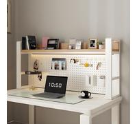 Estante Librería De Sobremesa, Armario De Escritorio De 2/3 Niveles Con Tablero Perforado, Estantería Organizadora De Escritorio, Estantería Metálica De Escritorio Para Computadora(D,55 * 25 * 66cm)