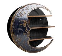 Estante lunar, exhibición en, estante de esquina aguas arriba de pared líquida, estante de almacenamiento para estudio, sala de estar, estante de madera líquida para baños, dormitorios