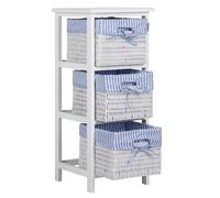 Estante madera de Paulownia Blanco/Azul