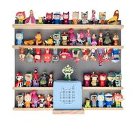 Estante magnético de pared para 60 figuras de audio, almacenamiento de exhibición de madera para niños, compatible con personajes de Toniebox, estante resistente para coleccionar y jugar, organizador