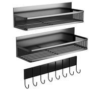 Estante magnético para especias para frigorífico, con 8 perchas, utensilios de cocina magnéticos, fácil instalación, ahorra espacio, sostiene vasos, botellas, paños de cocina