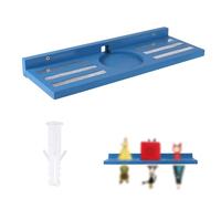 Estante Magnético para Guardar Figuras Toniebox y Tonies, Estante Flotante de Madera Pared con Estación de Carga Organizador Habitación Infantil (Azul)