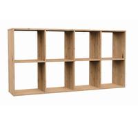 CDF Estantería de pie, estantería con 8 compartimentos, para juguetes, moderno, para oficina, archivador, aparador, habitación infantil, salón, 147 x 75 x 30 cm, roble