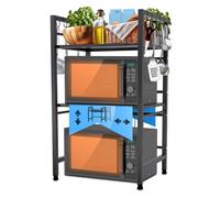 Estante marana para microondas metal negro 36x40.5x78 cm
