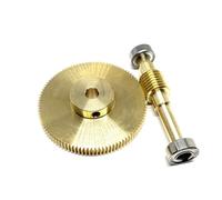 Estante mecánico 1 Uds reductor de engranaje de gusano 0,5 módulo cardán caja de cambios 1:20 30 40 50 60 70 80 100 engranajes de piñón reductor de rodamiento de cobre de turbina(1 Ratio 100 6mm)